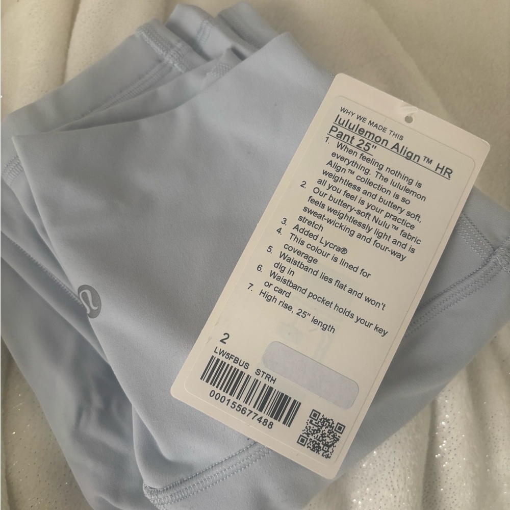 NWT lululemon 25” align leggings starch blue